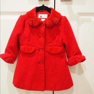 Janie and Jack Collection: Red Velvet Coat 2T